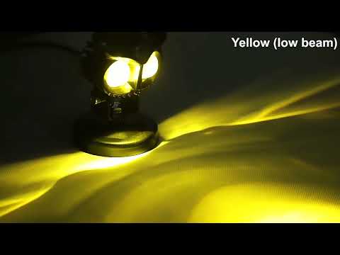 CS-1584A1 External Waterproof Double Lamp Bead LED Headlight Owl Bracket Type - YouTube Video
