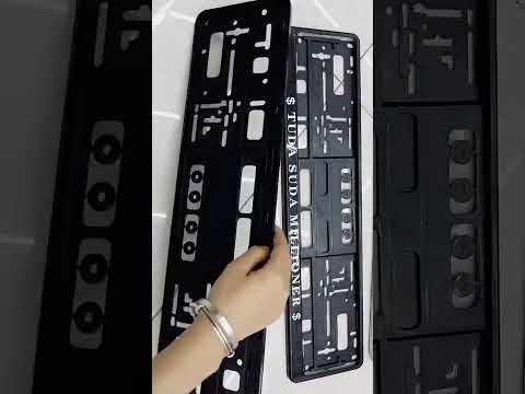 European Standard Single-strip Plastic License Plate Frame, Specification: Carbon Pattern - YouTube Video