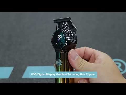VGR V-989 5W USB Digital Display Gradient Trimming Hair Clipper - YouTube Video