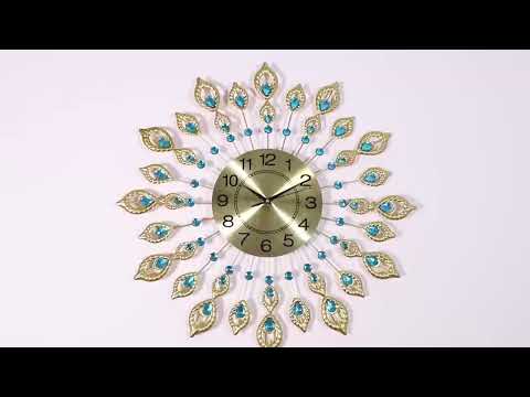 Creative Peacock Wall Clock Personality Mute Living Room Decoration Clock, Size:60 cm(Gold) - YouTube Video