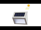 2PCS Solar Stainless Steel 3 LED Stair Wall Lamp Outdoor Garden Fence Light( White Light) - YouTube Video