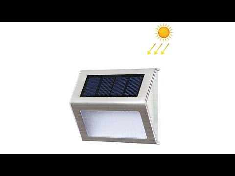 2PCS Solar Stainless Steel 3 LED Stair Wall Lamp Outdoor Garden Fence Light( White Light) - YouTube Video