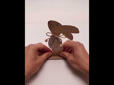2 PCS Creative Easter Home Wooden Rabbit Decorative Ornaments(Powdered Flower ) - YouTube Video