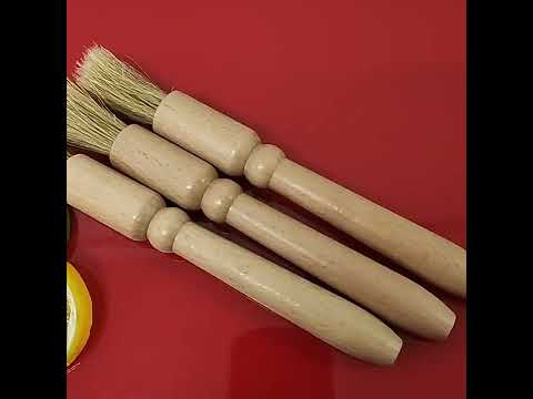 Car Interior Round Wooden Handle Air Vent Cleaning Brush(Wood Color) - YouTube Video