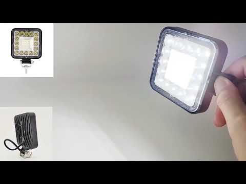 Car Square Work Light with 32LEDs SMD-2835 Lamp Beads - YouTube Video