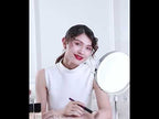 Desktop Double-SidedRound LED Luminous Makeup Mirror Liftable Magnifying Mirror, Specification:Plane + 3 Times Magnification(7-inch Rechargeable) - YouTube Video