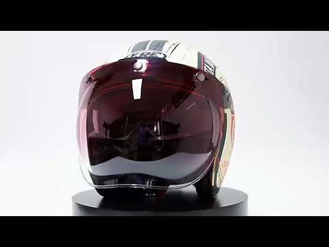 Motorcycle Helmet Three-Button Windproof Lens With Bracket(Rainbow) - YouTube Video