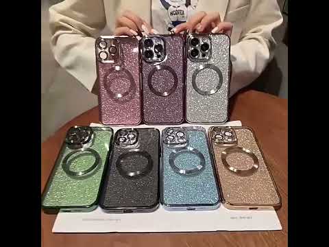 For iPhone 14 Pro Max Glitter Electroplating MagSafe TPU Phone Case(Purple) - YouTube Video