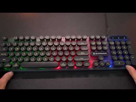 SHIPADOO D500 Punk Style Colorful Backlit Wired Keyboard Mouse Set(Black) - YouTube Video