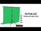 PULUZ 2x2m T-Shape Photo Studio Background Support Stand Backdrop Crossbar Bracket Kit with Clips(Green) - YouTube Video