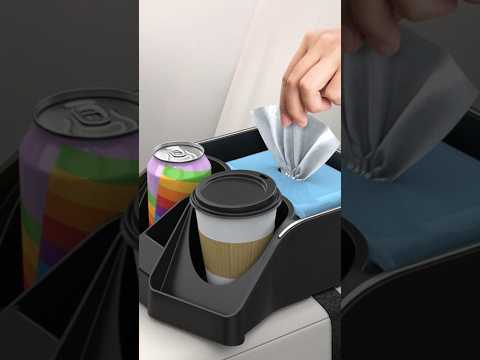 Car Tissue Box Armrest Box Cup Organizer(Black) - YouTube Video