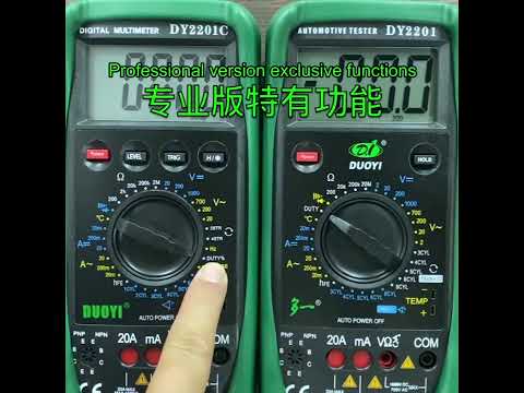 DUOYI DY2201C Car High-precision Digital Multi-function Maintenance Automatic Universal Meter - YouTube Video