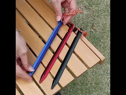 5 PCS Aluminium Alloy Tent Peg Nail Outdoor Traveling Tent Accessories with Rope, Length: 18cm(Black) - YouTube Video