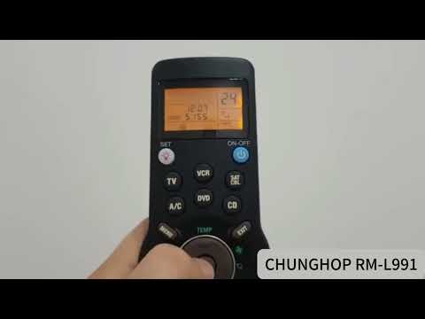CHUNGHOP RM-L991 Universal LCD Remote Controller with Learning Function for TV VCR SAT CBL DVD CD A/C - YouTube Video