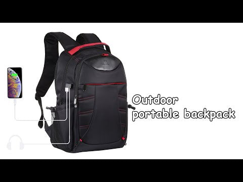 HAWEEL Foldable Removable Outdoor Portable Dual Shoulders Laptop Backpack(Black) - YouTube Video