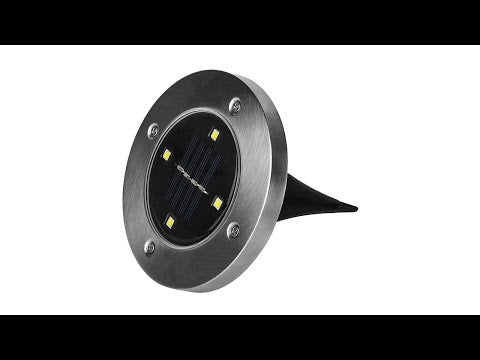 2 PCS 4 LEDs IP44 Waterproof Solar Powered Buried Light, SMD 5050 White Light Under Ground Lamp Outdoor Path Way Garden Decking LED Light - YouTube Video