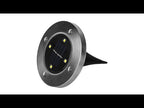 2 PCS 4 LEDs IP44 Waterproof Solar Powered Buried Light, SMD 5050 White Light Under Ground Lamp Outdoor Path Way Garden Decking LED Light - YouTube Video