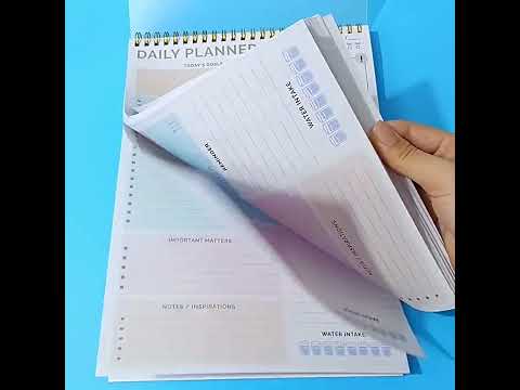 52 Sheets A4 English Daily Planner Coil Notepad Schedule Book To Do List Important Matters(Cyan) - YouTube Video