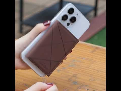 BFK24 Diamond Embossed Magsafe Magnetic Leather Card Bag(Brown) - YouTube Video