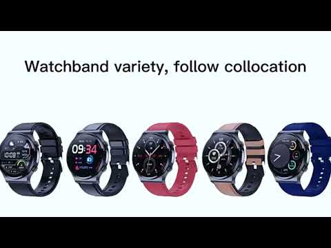 E300 1.32 Inch Screen Leather Watch Strap Smart Health Watch Supports Body Temperature Monitoring, ECG monitoring blood pressure(Black) - YouTube Video