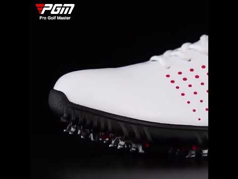 PGM Golf Breathable Non-slip Waterproof Microfiber Leather Sneakers for Men (Color:Black Size:39) - YouTube Video