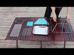 Liftable Barbecue Grill Camping Stainless Steel Folding Barbecue Grill Wood Charcoal Grill - YouTube Video