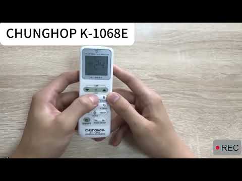 CHUNGHOP K-1068E Universal Air Conditioner Remote Control with Torch - YouTube Video