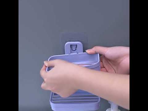 Wall Hanging Traceless Double-deck PP Soap Holder Bathroom Storage Shelf (Beige) - YouTube Video