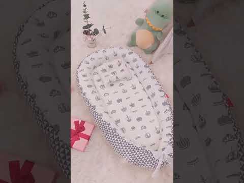 Baby Nest Bed Crib Portable Removable and Washable Crib Travel Bed Cotton Cradle for Children Infant Kids(BY-2038) - YouTube Video