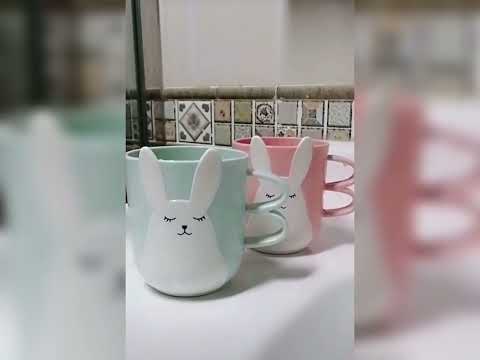 Creative Cute Mouthwash Cup Household Brushing Cup Plastic Children Cup with Handle(Nordic Powder) - YouTube Video