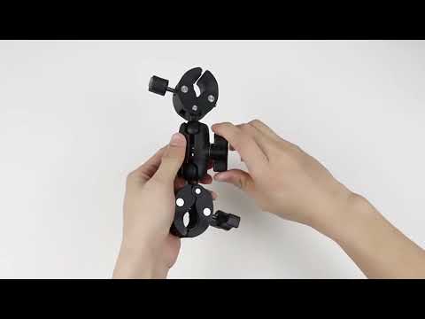 Motorcycle Dualheads Crab Clamp Handlebar Fixed Mount Holder - YouTube Video