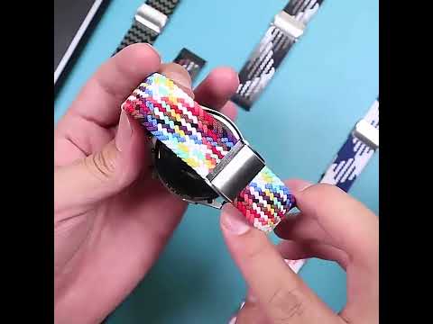 18mm Nylon Braided Metal Buckle Watch Band(Purple Gold) - YouTube Video