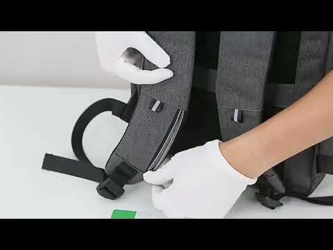 15 inch Large-Capacity Waterproof Business Commuter Laptop Backpack with USB Port(Simplified Black) - YouTube Video
