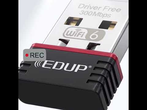 EDUP EP-AX300 300Mbps WiFi6 USB Free Drive Network Adapter - YouTube Video