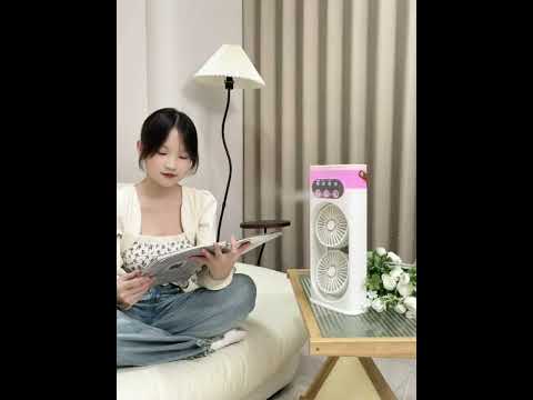 SL617 Dual-Head Humidifier Spray Cooling Fan(White) - YouTube Video