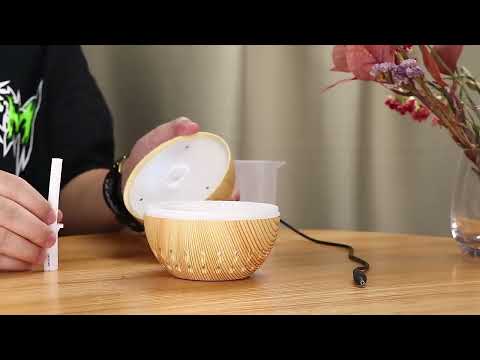 Wood Grain USB Hollowed-out Humidifier Seven Color Aromatherapy Lamp Automatic Alcohol Sprayer with Remote Control(White-3) - YouTube Video