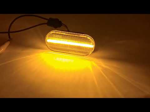 2 PCS D12V / 5W Car LED Leaf Board Side Flowing Water Turn Signal Light for Volkswagen(Black) - YouTube Video