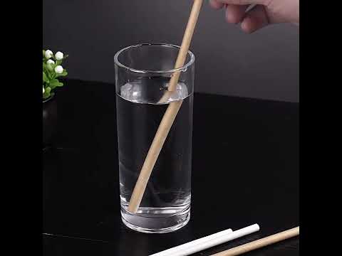 6x150mm Oblique Mouth White Disposable Drinking Straws - YouTube Video