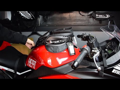 GHOST RACING GR-YXB08 Motorcycle Bag Touch Navigation Fuel Tank Package Dust Waist Bag(With Magnet (Black)) - YouTube Video