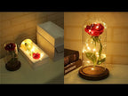 LED flashing luminous artificial fresh roses romantic decorative flower wedding Valentine's Day gift to send lovers birthday Beige Wooden Base 0-5W - YouTube Video