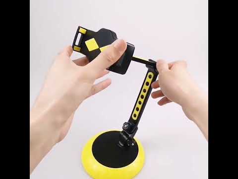CJ-010 Rotating Desktop Tablet Bracket Foldable Online Learning Support Bracket(Yellow Black) - YouTube Video