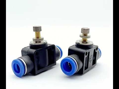 SA-4 LAIZE 2pcs Pipe Throttle Valve Quick Fitting Pneumatic Connector - YouTube Video