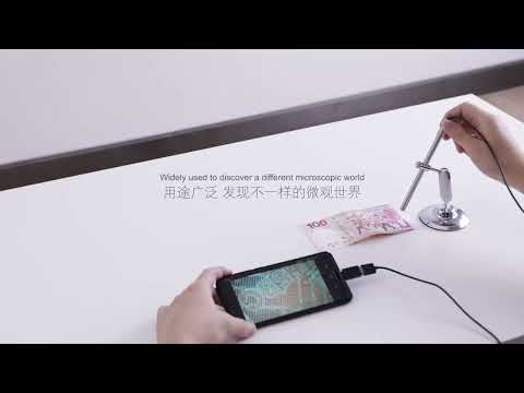 Teslong MS100 200X Magnification Adjustable Focus USB Microscope Phone And Computer HD Electronic Microscope - YouTube Video