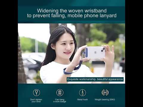 Wide-Weave Wrist Strap Shock-Resistant Cell Phone Lanyard(Dark Purple) - YouTube Video