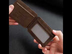 BFK41 Metal Hinge Vertical RFID Magnetic Leather Card Bag(Black) - YouTube Video