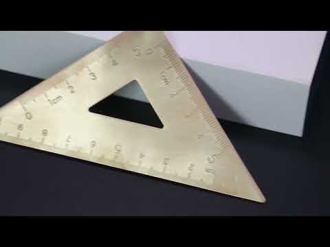 Brass Retro Drawing Ruler Measuring Tools, Model: 0-10cm Isosceles Triangle Ruler - YouTube Video