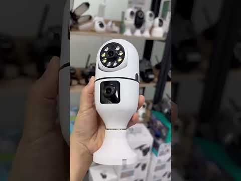 V380 Pro 4MP Full-Color Dual-Lens 2.4GHz WiFi Wireless E27 Socket Bulb Night Vision PTZ Camera(White) - YouTube Video