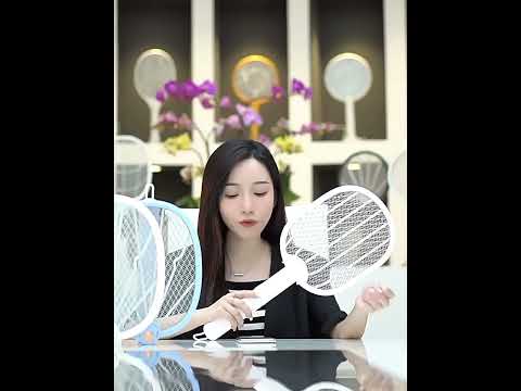 Multifunctional Rotating Folding Electric Mosquito Swatter (White) - YouTube Video