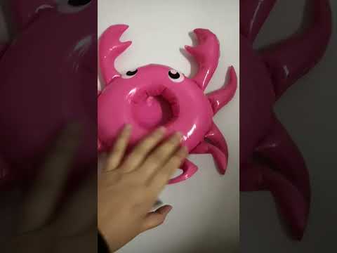 3 PCS Crab Shape Inflatable Floating Drink Coaster, Middle Ring Diameter: 7.5cm - YouTube Video