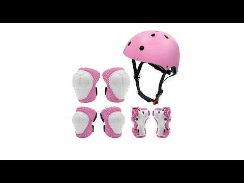7 In 1 Children Roller Skating Protective Gear Set, Size: S(Red) - YouTube Video
